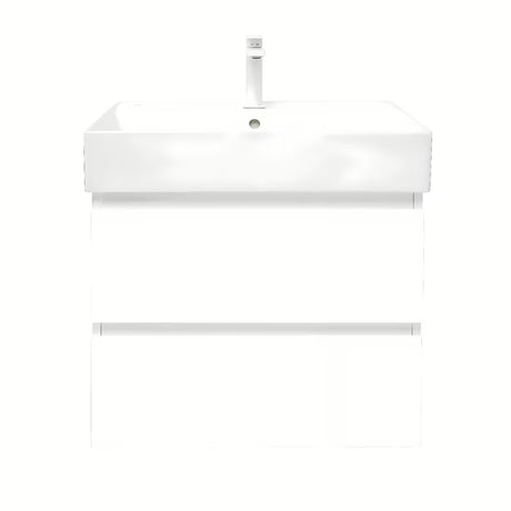 Viseča kopalniška omarica SAT B-Way 1 s keramičnim umivalnikom v beli sijajni izvedbi 59x50x45 cm.