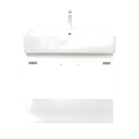 Viseča kopalniška omarica SAT B-Way 1 s keramičnim umivalnikom v beli sijajni izvedbi 59x50x45 cm.