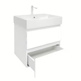 Viseča kopalniška omarica SAT B-Way 1 s keramičnim umivalnikom v beli sijajni izvedbi 59x50x45 cm.