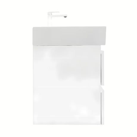 Viseča kopalniška omarica SAT B-Way 1 s keramičnim umivalnikom v beli sijajni izvedbi 59x50x45 cm.