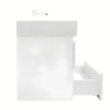 Viseča kopalniška omarica SAT B-Way 1 s keramičnim umivalnikom v beli sijajni izvedbi 59x50x45 cm.