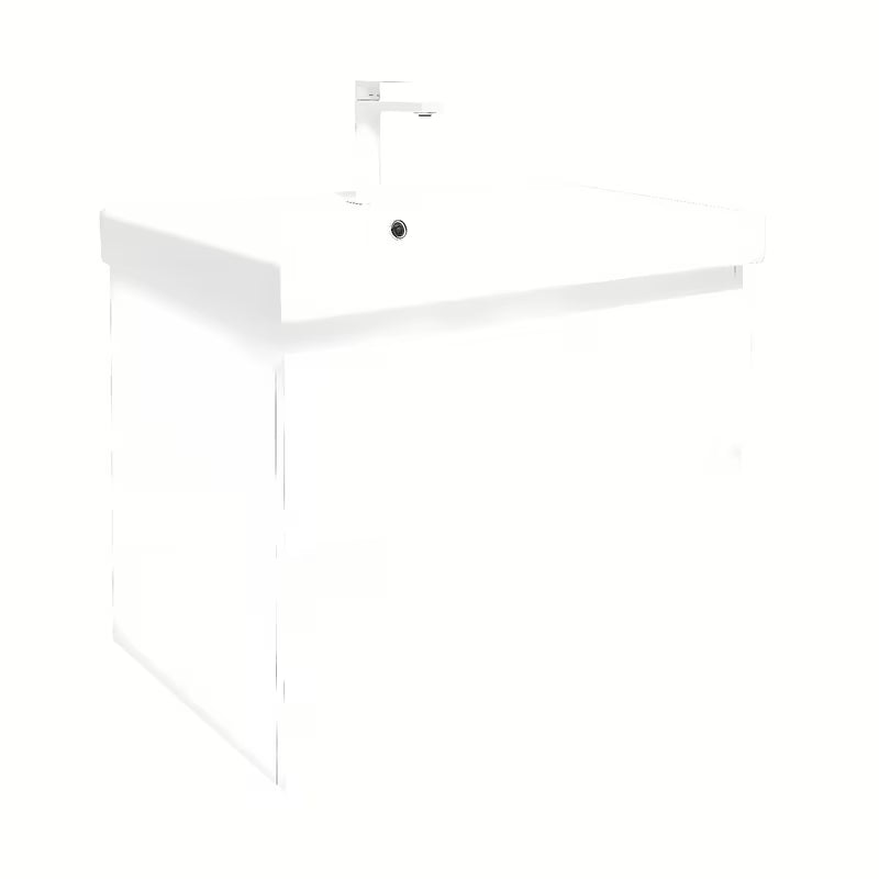 Viseča kopalniška omarica s keramičnim umivalnikom SAT B-Way 1 v beli barvi, 79x50x45 cm.