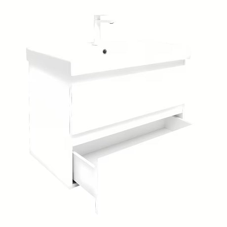 Viseča kopalniška omarica s keramičnim umivalnikom SAT B-Way 1 v beli barvi, 79x50x45 cm.