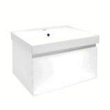 Viseča kopalniška omarica s keramičnim umivalnikom SAT B-Way 1 v beli sijajni barvi