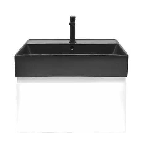 Viseča kopalniška omarica s keramičnim umivalnikom SAT B-Way v beli sijajni izvedbi 59x45x30 cm