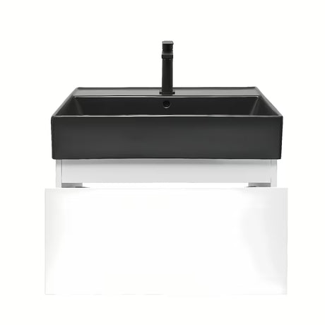 Viseča kopalniška omarica s keramičnim umivalnikom SAT B-Way v beli sijajni izvedbi 59x45x30 cm