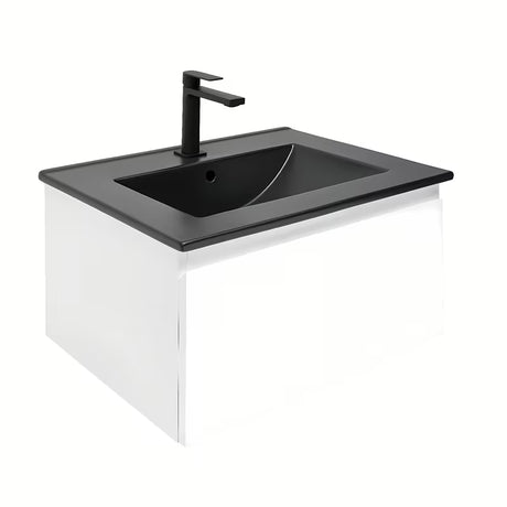 Viseča kopalniška omarica z umivalnikom SAT B-Way 1 v sijajni beli barvi 59x45x30 cm