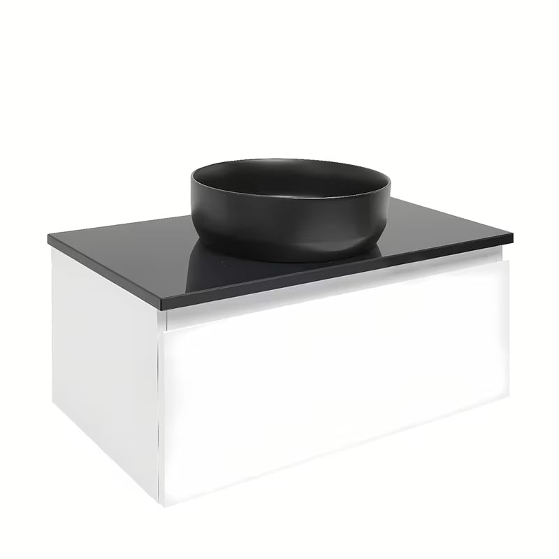 Viseča kopalniška omarica SAT B-Way 1 v beli barvi s sijajno površino in pokrivno ploščo