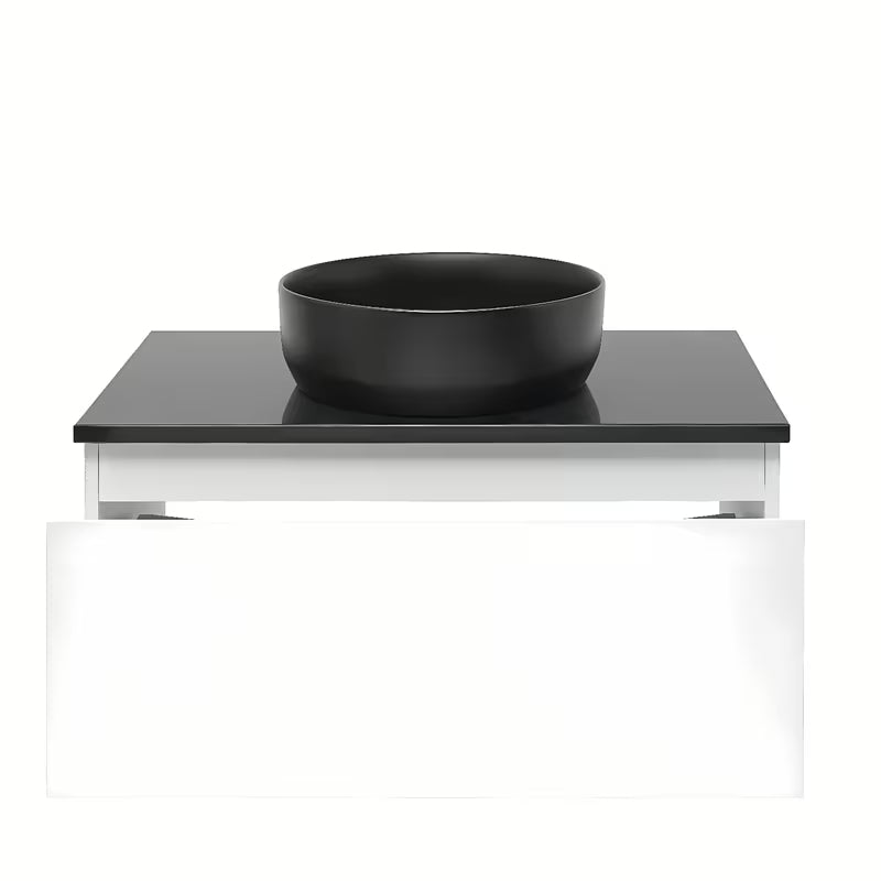 Viseča kopalniška omarica SAT B-Way 1 v beli barvi s sijajno površino in pokrivno ploščo