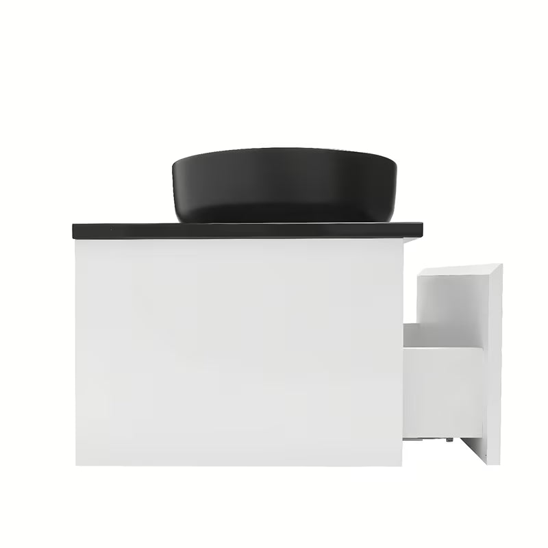 Viseča kopalniška omarica SAT B-Way 1 v beli barvi s sijajno površino in pokrivno ploščo