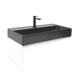 Viseča kopalniška omarica s keramičnim umivalnikom SAT B-Way 1 v beli sijajni izvedbi, 79x45x30 cm.