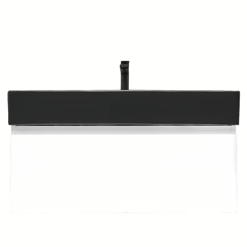 Viseča kopalniška omarica s keramičnim umivalnikom SAT B-Way 1 v beli sijajni izvedbi, 79x45x30 cm.