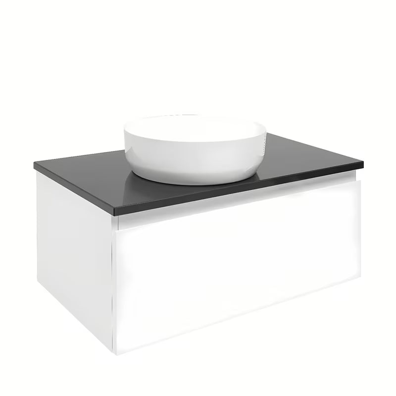 Viseča kopalniška omarica SAT B-Way 1 v beli barvi s sijajno površino, 79x45x30 cm.