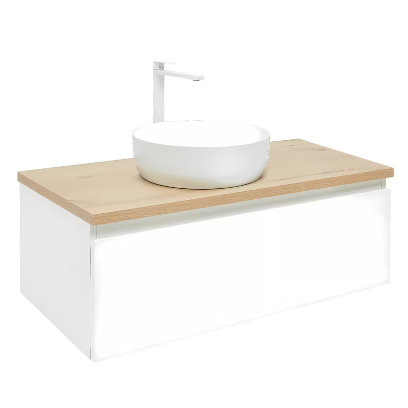 Viseča kopalniška omarica SAT B-Way 1 99x45x30 cm u bijelom sjaju s pokrivno ploščo