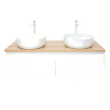 Viseča kopalniška omarica SAT B-Way 1 u bijelom sjaju s pokrivno ploščo u dekoru hrasta