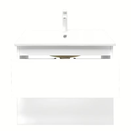 Viseča kopalniška omarica SAT B-Way 1 u sjajno bijeloj boji z umivalnikom i s dvije ladice