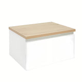 Viseča kopalniška omarica SAT B-Way 1 u bijelom sjaju s pokrivno ploščo u dekoru hrasta