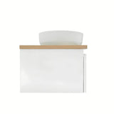 Viseča kopalniška omarica SAT B-Way 1 u bijelom sjaju s pokrivno ploščo u dekoru hrasta