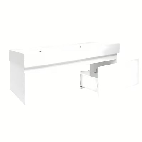 Viseča kopalniška omarica SAT B-Way 1 s keramičkim dvostrukim umivaonikom u sjajnoj bijeloj boji