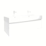 Viseča kopalniška omarica SAT B-Way 1 s keramičkim dvostrukim umivaonikom u sjajnoj bijeloj boji