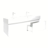 Viseča kopalniška omarica SAT B-Way 1 s keramičkim dvostrukim umivaonikom u sjajnoj bijeloj boji