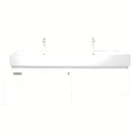 Viseča kopalniška omarica SAT B-Way 1 s keramičkim dvostrukim umivaonikom u sjajnoj bijeloj boji