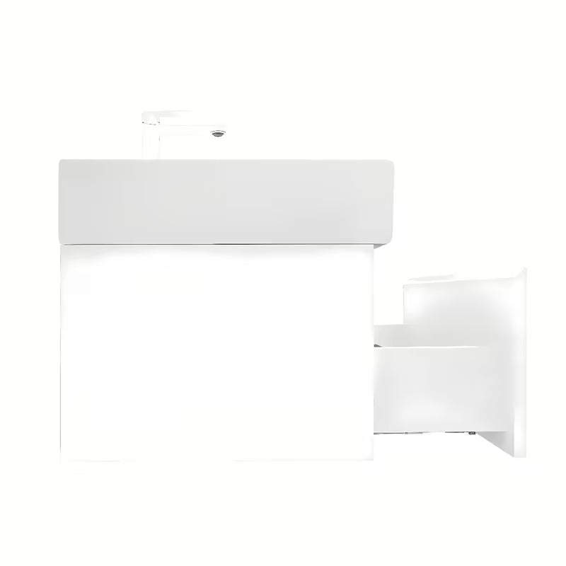 Viseča kopalniška omarica SAT B-Way 1 s keramičkim dvostrukim umivaonikom u sjajnoj bijeloj boji