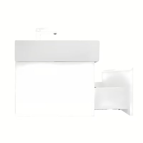 Viseča kopalniška omarica SAT B-Way 1 s keramičkim dvostrukim umivaonikom u sjajnoj bijeloj boji