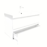 Viseča kopalniška omarica s keramičkim umivaonikom SAT B-Way 1 u bijeloj boji sa sjajnom završnom obradom