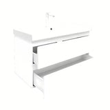 Viseča kopalniška omarica s keramičkim umivaonikom SAT B-Way 1 u bijeloj boji sa sjajnom završnom obradom