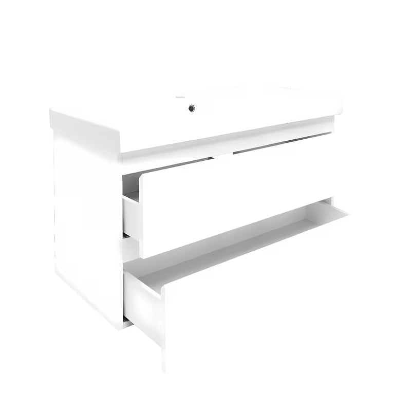 Viseča kopalniška omarica s keramičkim umivaonikom SAT B-Way 1 u bijeloj sjajnoj boji