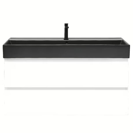 Viseča kopalniška omarica SAT B-Way 1 s keramičkim umivaonikom u bijeloj sjajnoj boji 99x50x45 cm