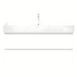 Viseča kopalniška omarica SAT B-Way 1 s keramičkim umivaonikom u bijeloj boji sa sjajnom završnom obradom.