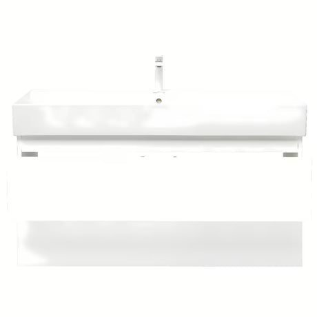 Viseča kopalniška omarica SAT B-Way 1 s keramičkim umivaonikom u bijeloj boji sa sjajnom završnom obradom.