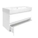 Viseča kopalniška omarica s keramičkim umivaonikom SAT B-Way 1 u sjajnoj bijeloj boji