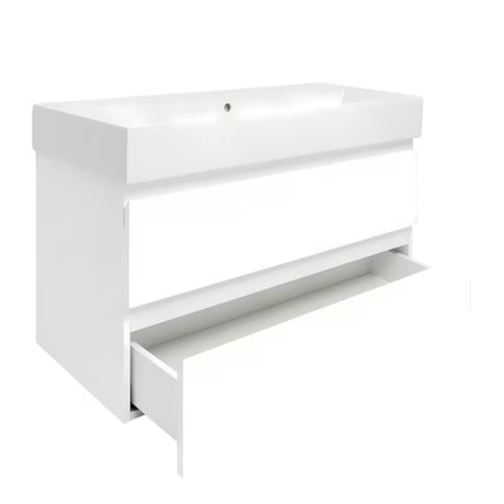 Viseča kopalniška omarica s keramičkim umivaonikom SAT B-Way 1 u sjajnoj bijeloj boji