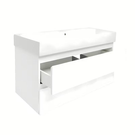 Viseča kopalniška omarica s keramičkim umivaonikom SAT B-Way 1 u sjajnoj bijeloj boji