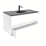 Viseča kopalniška omarica z umivalnikom SAT B-Way 1 u sjajnoj bijeloj boji s dvije ladice