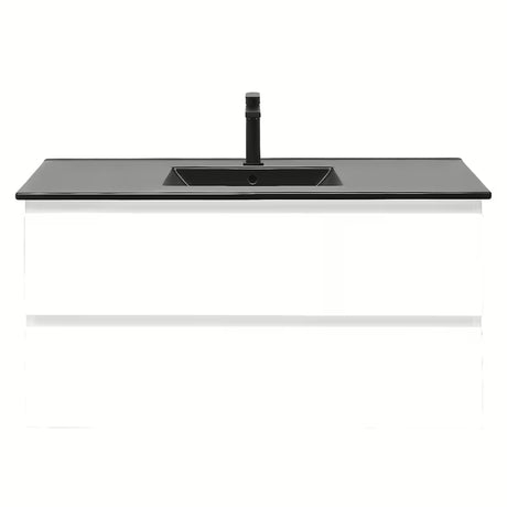 Viseča kopalniška omarica z umivalnikom SAT B-Way 1 u sjajnoj bijeloj boji s dvije ladice