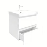 Viseča kopalniška omarica s keramičkim umivaonikom SAT B-Way 1 u sjajnoj bijeloj boji, 59x50x45 cm.