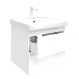 Viseča kopalniška omarica s keramičkim umivaonikom SAT B-Way 1 u sjajnoj bijeloj boji, 59x50x45 cm.