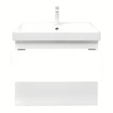 Viseča kopalniška omarica s keramičkim umivaonikom SAT B-Way 1 u sjajnoj bijeloj boji, 59x50x45 cm.