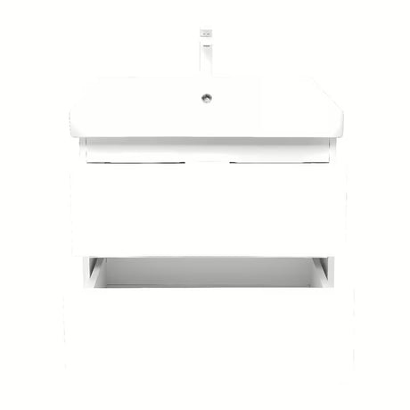 Viseča kopalniška omarica s keramičkim umivaonikom SAT B-Way 1 u sjajnoj bijeloj boji, 59x50x45 cm.