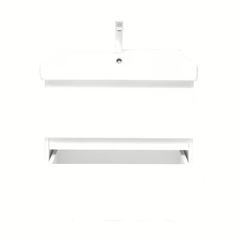 Viseča kopalniška omarica s keramičkim umivaonikom SAT B-Way 1 u sjajnoj bijeloj boji, 59x50x45 cm.