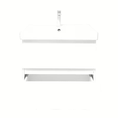 Viseča kopalniška omarica s keramičkim umivaonikom SAT B-Way 1 u sjajnoj bijeloj boji, 59x50x45 cm.