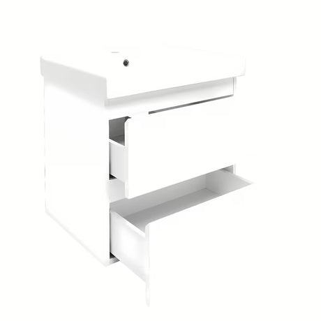 Viseča kopalniška omarica s keramičkim umivaonikom SAT B-Way 1 u bijeloj boji sa sjajnom površinom