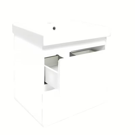 Viseča kopalniška omarica s keramičkim umivaonikom SAT B-Way 1 u bijeloj boji sa sjajnom površinom