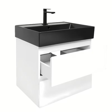 Viseča kopalniška omarica z umivalnikom SAT B-Way 1 u bijelom sjaju