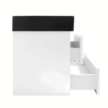 Viseča kopalniška omarica SAT B-Way 1 u bijelom sjaju s keramičkim umivaonikom