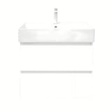 Viseča kopalniška omarica SAT B-Way 1 s keramičkim umivaonikom u bijelom sjaju 59x50x45 cm.